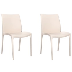 vidaXL Sillas de jardín 2 uds polipropileno color crema 50x46x80 cm