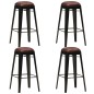 vidaXL Taburetes de cocina 4 unidades cuero auténtico negro vidaXL Taburetes de cocina 4 unidades cuero auténtico negro