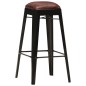 vidaXL Taburetes de cocina 4 unidades cuero auténtico negro vidaXL Taburetes de cocina 4 unidades cuero auténtico negro