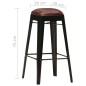 vidaXL Taburetes de cocina 4 unidades cuero auténtico negro vidaXL Taburetes de cocina 4 unidades cuero auténtico negro