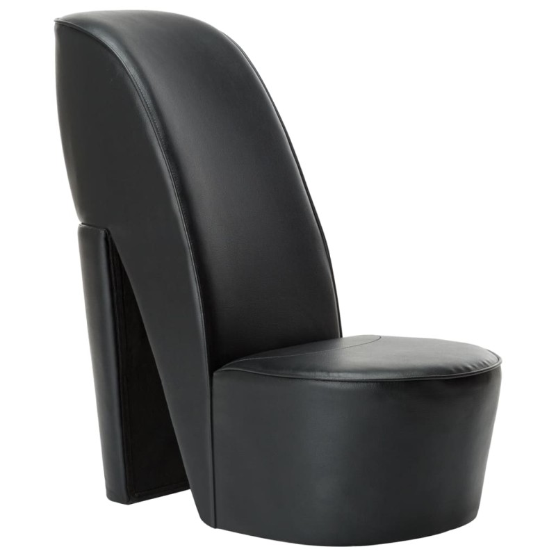 vidaXL Sillón con forma de zapato de tacón cuero sintético negro vidaXL Sillón con forma de zapato de tacón cuero sintético negro