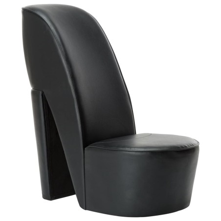 vidaXL Sillón con forma de zapato de tacón cuero sintético negro