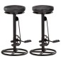 vidaXL Taburetes de cocina 2 unidades cuero auténtico de cabra negro vidaXL Taburetes de cocina 2 unidades cuero auténtico de cabra negro