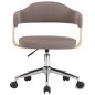 vidaXL Silla de comedor giratoria de madera curvada y tela gris taupe vidaXL Silla de comedor giratoria de madera curvada y tela gris taupe