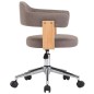 vidaXL Silla de comedor giratoria de madera curvada y tela gris taupe vidaXL Silla de comedor giratoria de madera curvada y tela gris taupe