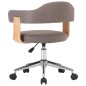 vidaXL Silla de comedor giratoria de madera curvada y tela gris taupe vidaXL Silla de comedor giratoria de madera curvada y tela gris taupe