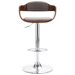 vidaXL Taburete de cocina madera contrachapada y tela gris taupe