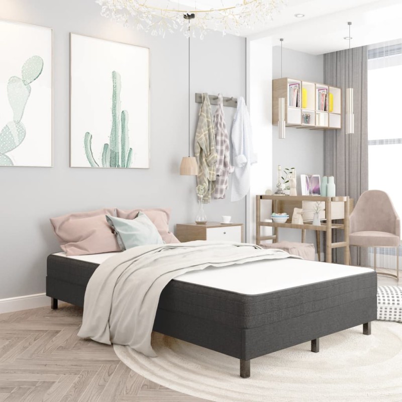 vidaXL Estructura de cama Box Spring tela gris 120x200 cm vidaXL Estructura de cama Box Spring tela gris 120x200 cm