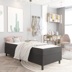 vidaXL Estructura de cama Box Spring tela gris 80x200 cm