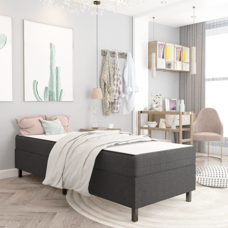vidaXL Estructura de cama Box Spring tela gris 80x200 cm vidaXL Estructura de cama Box Spring tela gris 80x200 cm