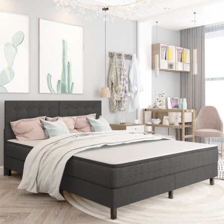 vidaXL Cabecero copetudo de tela gris oscuro 180x200 cm 