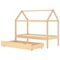 vidaXL Estructura de cama infantil con cajón madera de pino 80x160 cm vidaXL Estructura de cama infantil con cajón madera de pino 80x160 cm