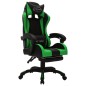 vidaXL Silla gaming con luces LED RGB cuero sintético verde y negro vidaXL Silla gaming con luces LED RGB cuero sintético verde y negro
