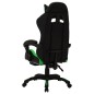 vidaXL Silla gaming con luces LED RGB cuero sintético verde y negro vidaXL Silla gaming con luces LED RGB cuero sintético verde y negro