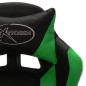 vidaXL Silla gaming con luces LED RGB cuero sintético verde y negro vidaXL Silla gaming con luces LED RGB cuero sintético verde y negro