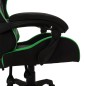 vidaXL Silla gaming con luces LED RGB cuero sintético verde y negro vidaXL Silla gaming con luces LED RGB cuero sintético verde y negro