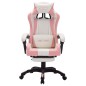 vidaXL Silla gaming con luces LED RGB cuero sintético rosa y blanco vidaXL Silla gaming con luces LED RGB cuero sintético rosa y blanco