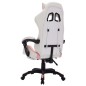 vidaXL Silla gaming con luces LED RGB cuero sintético rosa y blanco vidaXL Silla gaming con luces LED RGB cuero sintético rosa y blanco