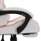 vidaXL Silla gaming con luces LED RGB cuero sintético rosa y blanco vidaXL Silla gaming con luces LED RGB cuero sintético rosa y blanco