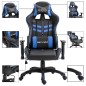 vidaXL Silla de gaming de cuero sintético azul