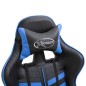 vidaXL Silla de gaming de cuero sintético azul