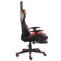 vidaXL Silla gaming giratoria con reposapiés PVC rojo vidaXL Silla gaming giratoria con reposapiés PVC rojo