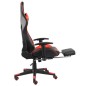 vidaXL Silla gaming giratoria con reposapiés PVC rojo vidaXL Silla gaming giratoria con reposapiés PVC rojo
