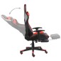 vidaXL Silla gaming giratoria con reposapiés PVC rojo vidaXL Silla gaming giratoria con reposapiés PVC rojo