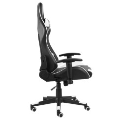 vidaXL Silla gaming giratoria PVC blanco
