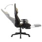 vidaXL Silla de gaming con reposapiés cuero sintético negro y dorado vidaXL Silla de gaming con reposapiés cuero sintético negro y dorado