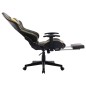 vidaXL Silla de gaming con reposapiés cuero sintético negro y dorado vidaXL Silla de gaming con reposapiés cuero sintético negro y dorado