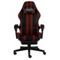 vidaXL Silla gaming con reposapiés cuero sintético negro y rojo tinto vidaXL Silla gaming con reposapiés cuero sintético negro y rojo tinto