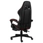 vidaXL Silla gaming con reposapiés cuero sintético negro y rojo tinto vidaXL Silla gaming con reposapiés cuero sintético negro y rojo tinto