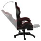 vidaXL Silla gaming con reposapiés cuero sintético negro y rojo tinto vidaXL Silla gaming con reposapiés cuero sintético negro y rojo tinto