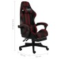 vidaXL Silla gaming con reposapiés cuero sintético negro y rojo tinto vidaXL Silla gaming con reposapiés cuero sintético negro y rojo tinto