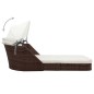 vidaXL Tumbona con dosel ratán sintético marrón vidaXL Tumbona con dosel ratán sintético marrón