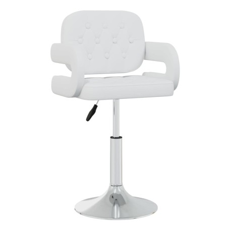 vidaXL Sillas de comedor giratorias 4 unidades cuero sintético blanco