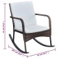 vidaXL Silla mecedora de jardín ratán sintético marrón vidaXL Silla mecedora de jardín ratán sintético marrón