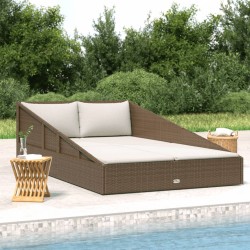 vidaXL Tumbona cama de jardín ratán sintético marrón 110x200 cm