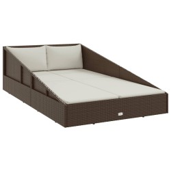 vidaXL Tumbona cama de jardín ratán sintético marrón 110x200 cm