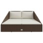 vidaXL Tumbona cama de jardín ratán sintético marrón 110x200 cm vidaXL Tumbona cama de jardín ratán sintético marrón 110x200 cm