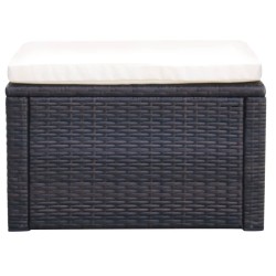vidaXL Taburete otomana poli ratán 53x53x30 cm marrón 