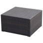 vidaXL Taburete otomana poli ratán 53x53x30 cm marrón vidaXL Taburete otomana poli ratán 53x53x30 cm marrón