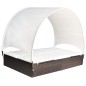 vidaXL Tumbona doble con toldo ratán sintético marrón vidaXL Tumbona doble con toldo ratán sintético marrón
