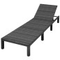 vidaXL Tumbona de jardín con cojín de ratán sintético negro vidaXL Tumbona de jardín con cojín de ratán sintético negro