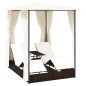 vidaXL Tumbona doble con cortinas ratán sintético marrón vidaXL Tumbona doble con cortinas ratán sintético marrón