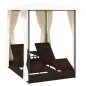vidaXL Tumbona doble con cortinas ratán sintético marrón vidaXL Tumbona doble con cortinas ratán sintético marrón
