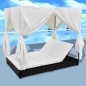 vidaXL Tumbona con cortinas de ratán sintético negro vidaXL Tumbona con cortinas de ratán sintético negro