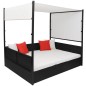 vidaXL Cama de jardín con toldo ratán sintético negro 190x130 cm vidaXL Cama de jardín con toldo ratán sintético negro 190x130 cm