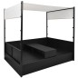 vidaXL Cama de jardín con toldo ratán sintético negro 190x130 cm vidaXL Cama de jardín con toldo ratán sintético negro 190x130 cm